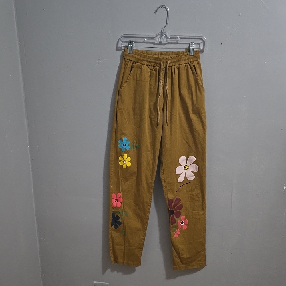 MISSLOOK Floral Pants - Brown Cottagecore Boho